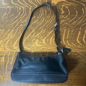 Coach Hampton Demi Black Leather Shoulder Pouch